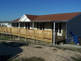 Custom Deck Steel Awning Attached to Manufactured Home North San Antonio