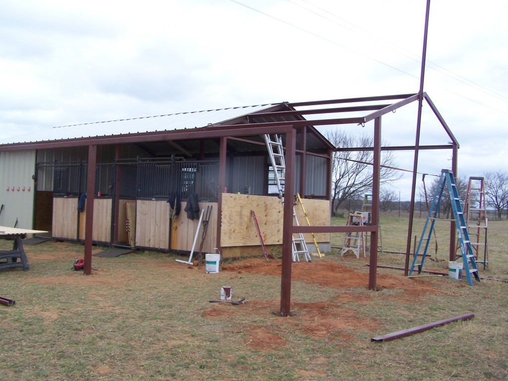 Kerrville, Texas Steel Addition to Barn and Awning Carport Patio