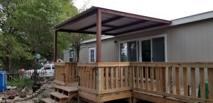 Small Deck and Patio Cover Wilson County Complete side view
