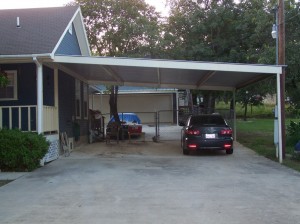 Lean to carport side of house