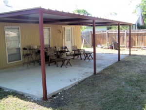 Red Awning Behind House