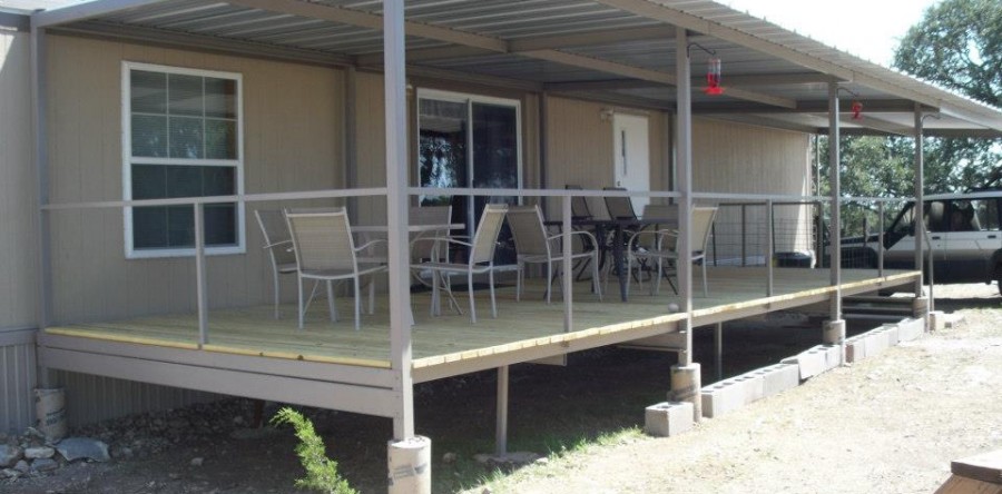Ranch House Steel Patio Cover Deck And Stairs Junction Texas