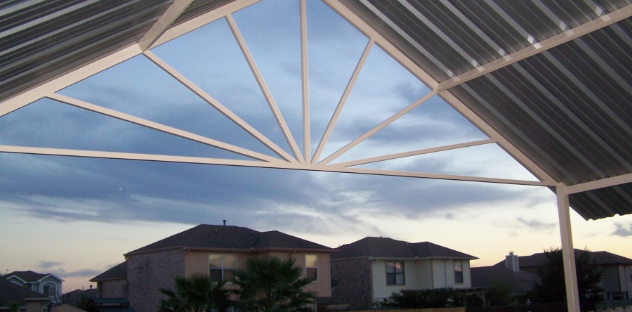 Custom Steel Sunburst Patio Cover Universal City