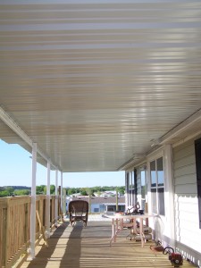 Custom Deck Steel Awning Attached to Manufactured Home North San Antonio