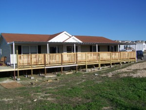 Custom Deck Steel Awning Attached to Manufactured Home North San Antonio