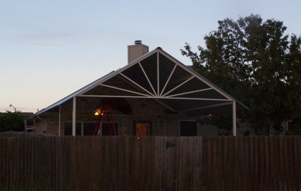 Beautiful Sunburst Patio Cover Gabled Style San Antonio