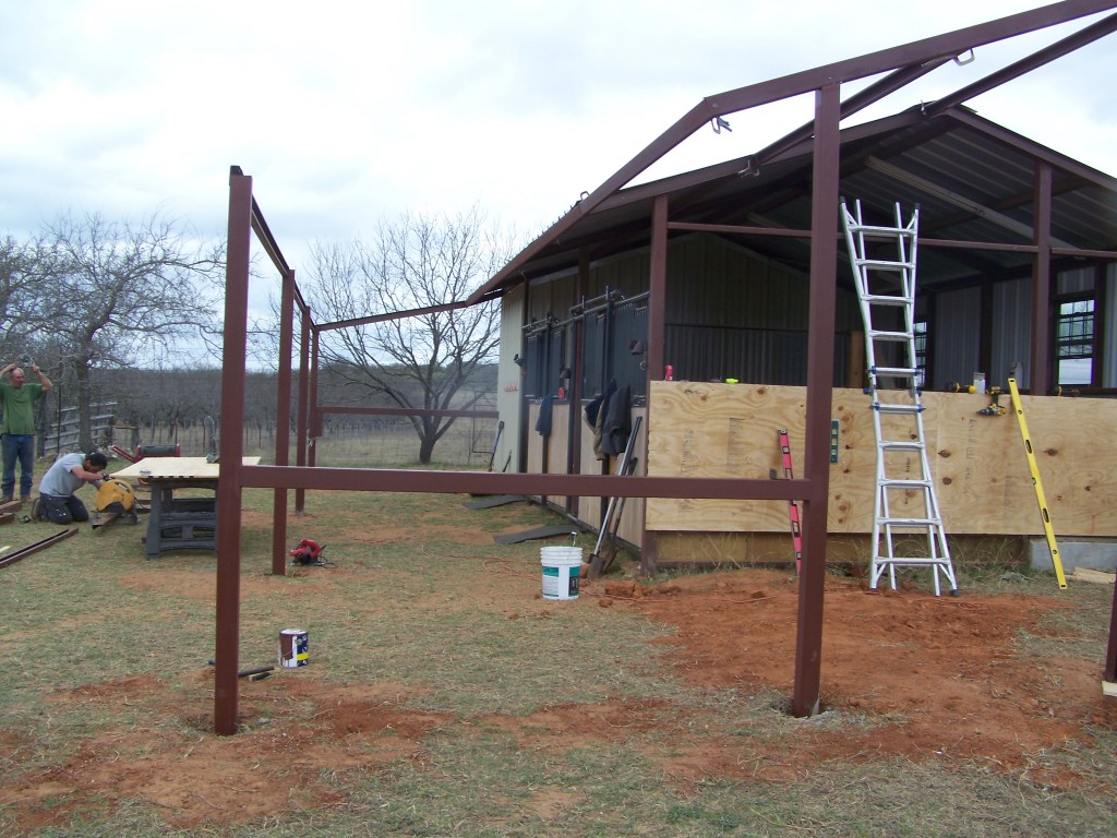Kerrville, Texas Steel Addition to Barn and Awning Carport Patio