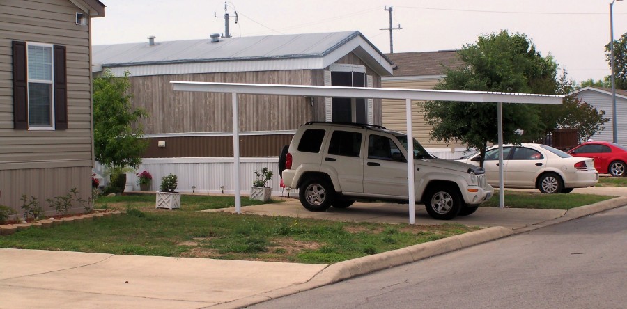 Detached Custom White Carport Leslie Road San Antonio