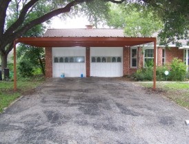 Two Car Custom Lean To Carport Airport Area San Antonio, Texas