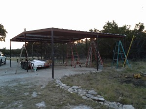 Gabled Carport and Lean To Awning Wimberly, Texas