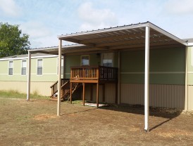Front and Back Awning with Carport Attached to Mobile Home
