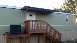 Front and Back Awning with Carport Attached to Mobile Home