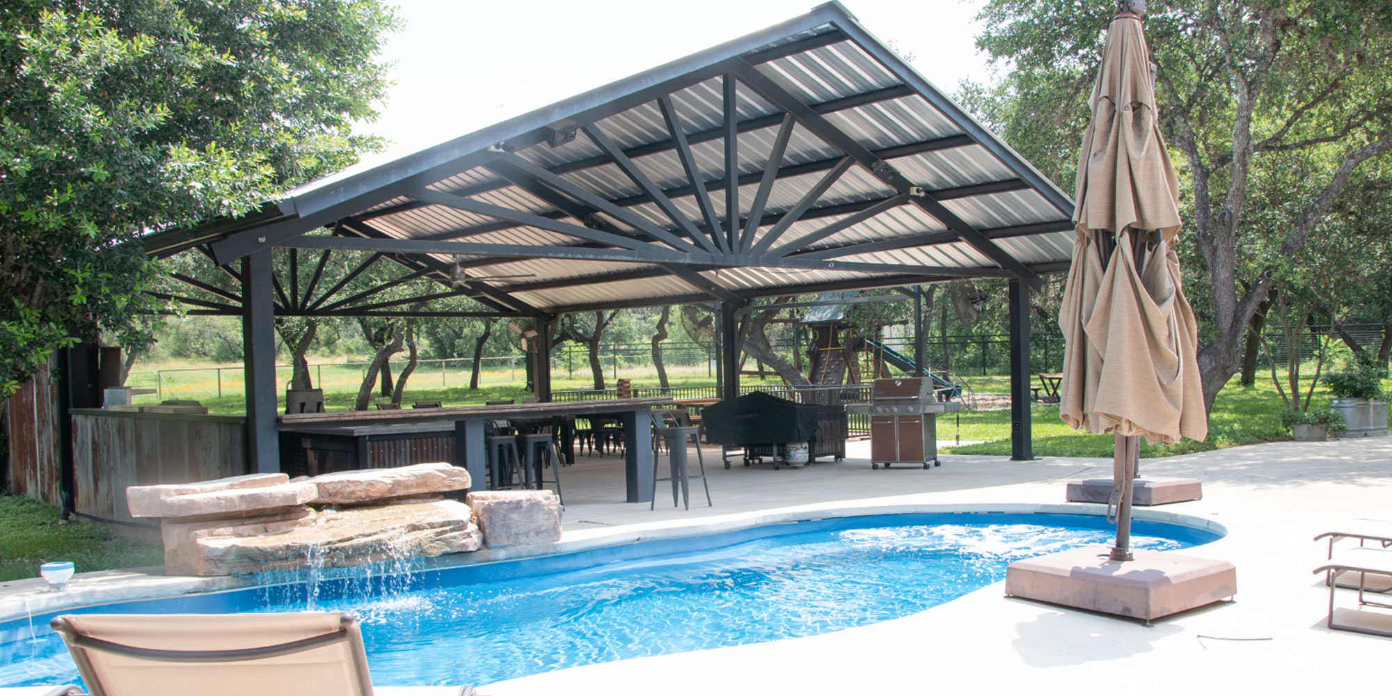 Custom steel carport and patio cover built in San Antonio, Texas