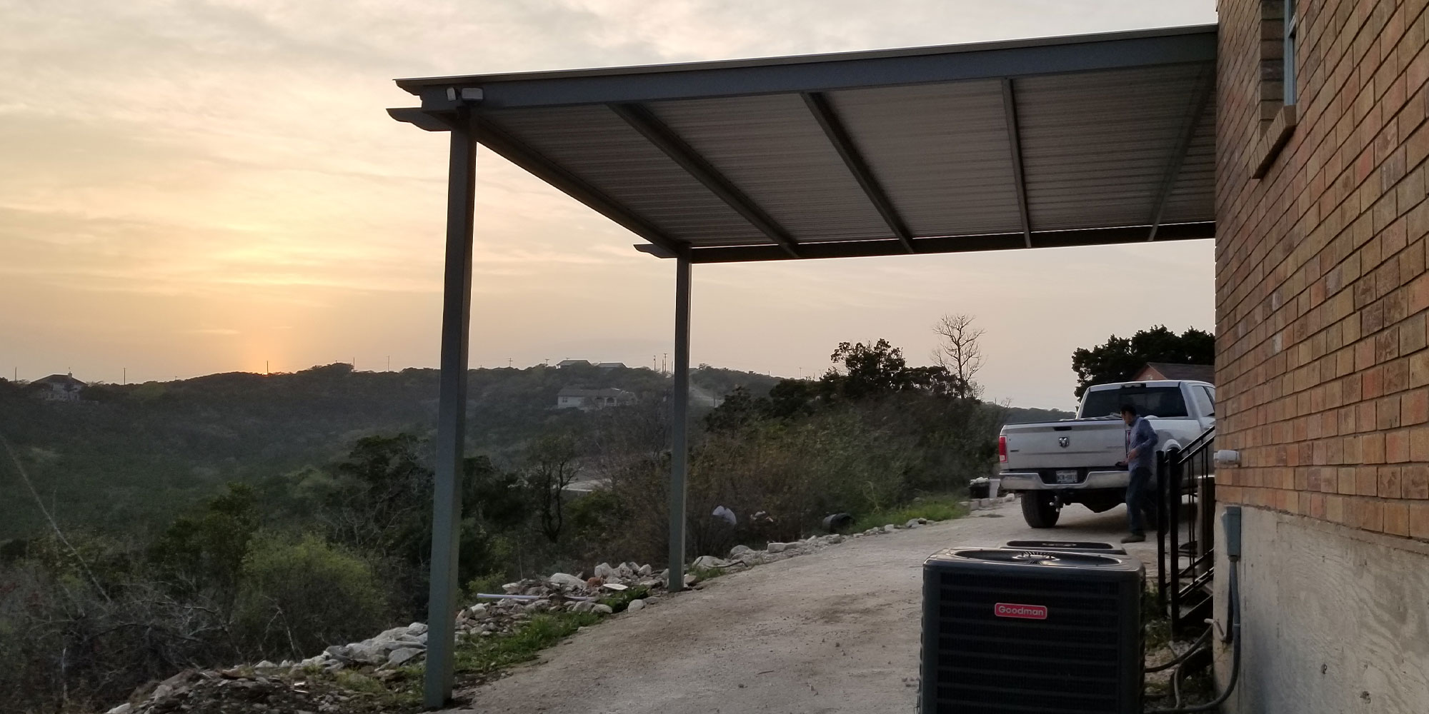 Custom steel carport and patio cover built in San Antonio, Texas