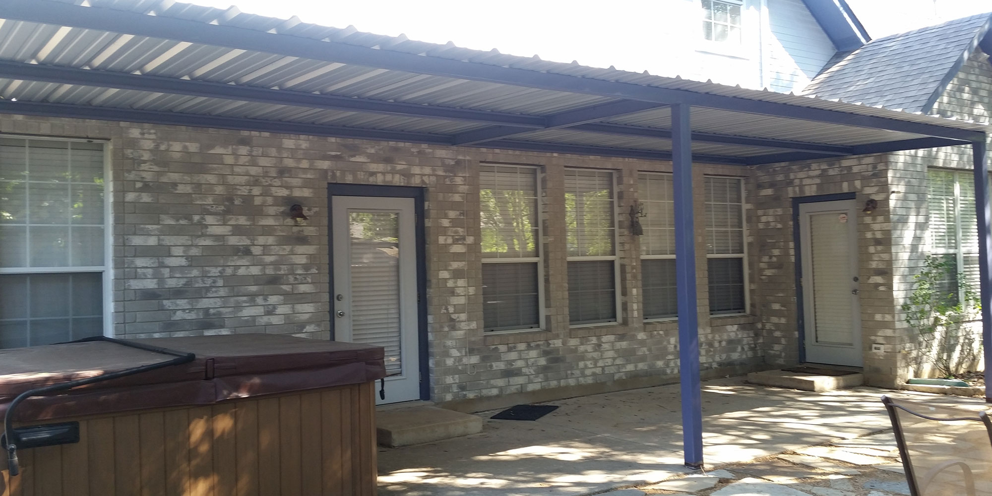 Custom steel carport and patio cover built in San Antonio, Texas